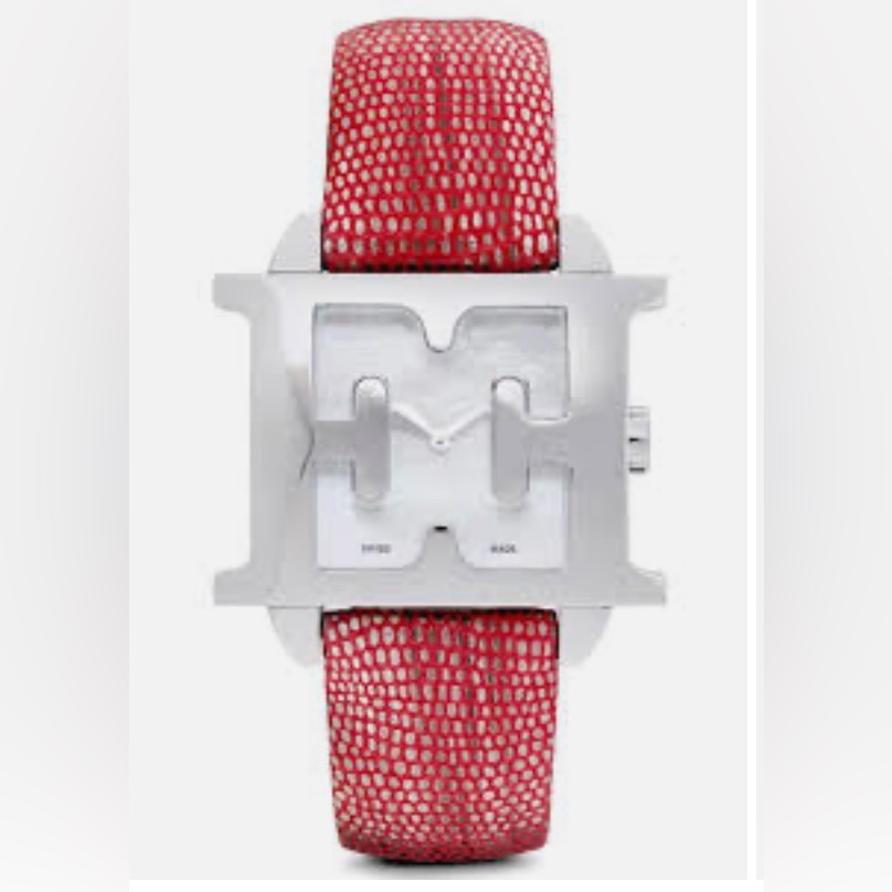 Escada E2060011 Mother Of Pearl Dial Red Snakeskin Leather Strap Women's Watch.